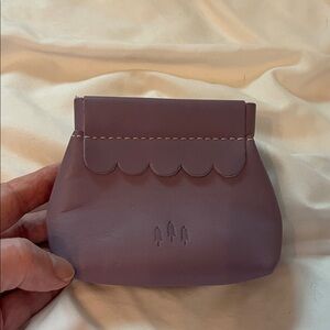 Portland Leather Mauve Scalloped Pouch